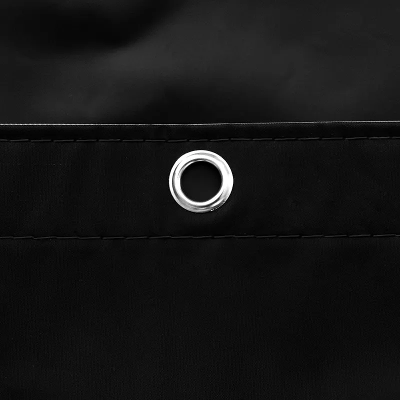Black Shower Curtain Liner - Lightweight Shower Curtain With Magnets, Metal Grommets