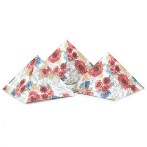 Floral Pyramid Wedding Party Favor Box (Pack of 25)