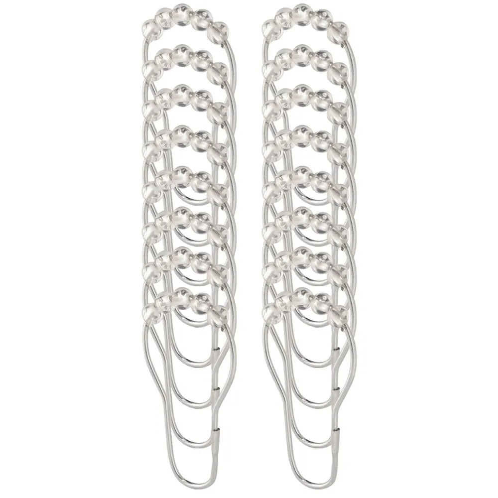 iDesign Shower Curtain Rollerz (Set of 12) in Clear and Chrome