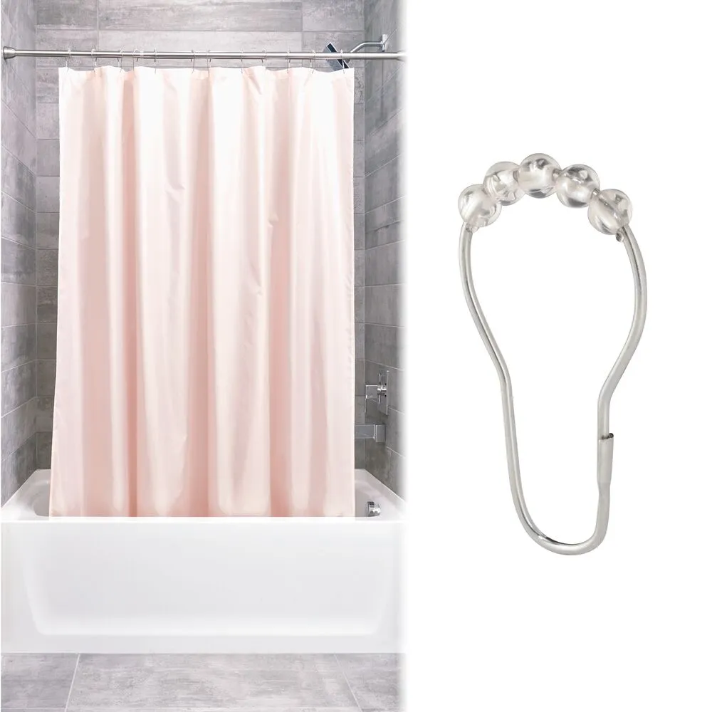 iDesign Shower Curtain Rollerz (Set of 12) in Clear and Chrome