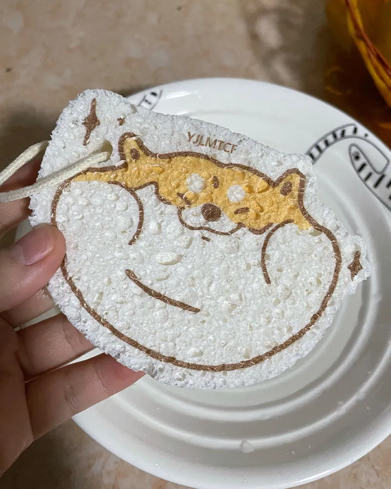 YJLMTCF Cute Cartoon Compression Sponge, Cellulose Scrub Sponge Durable and Easy to Clean